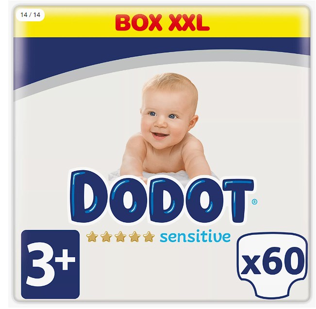 chollo Dodot Sensitive Extra Pañales Bebé, Tallas 1,2,3,4,5,6