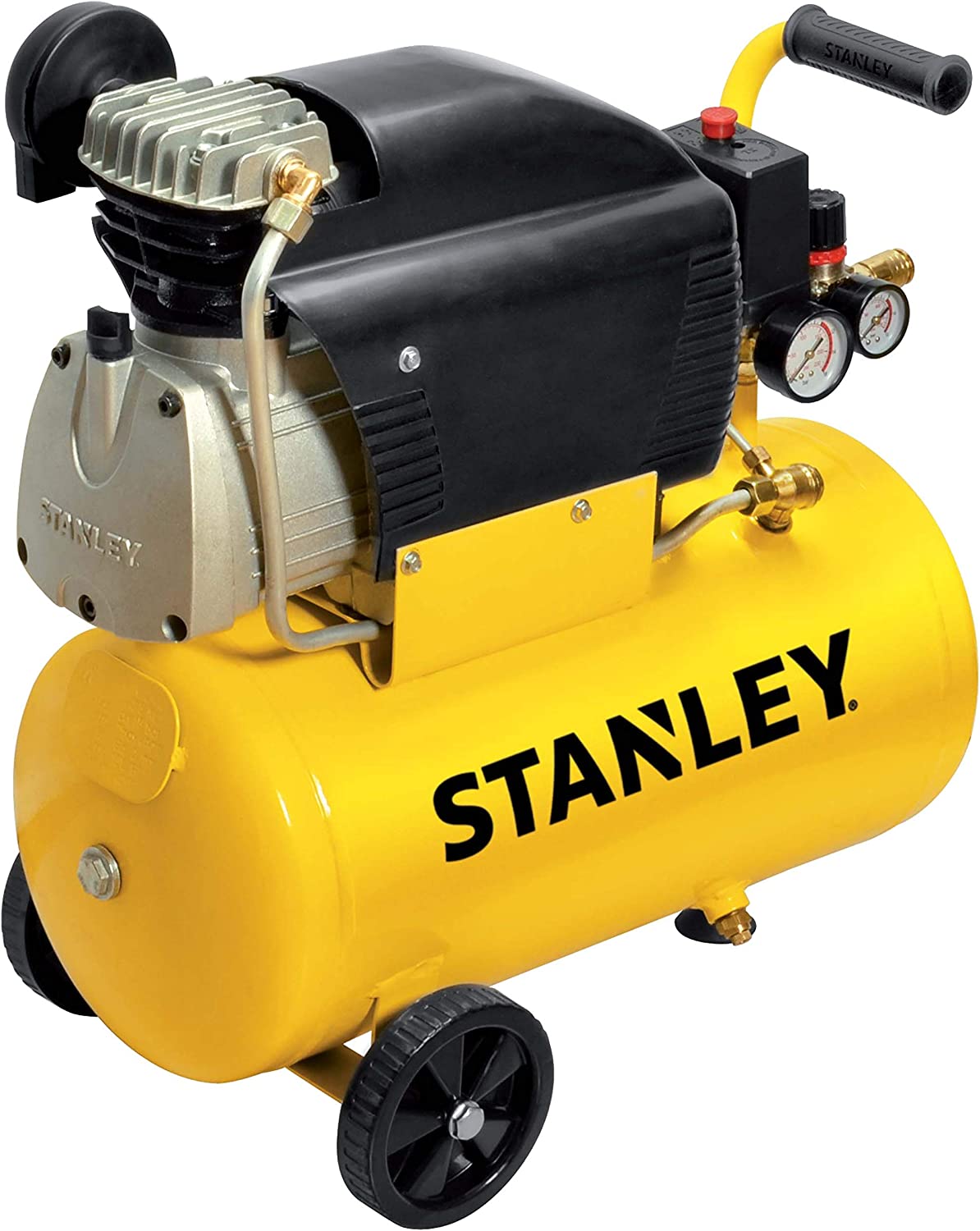 chollo Stanley D211/8/24 - Compresor 24 litros, Motor 2 Hp, Peso 24 kg, Amarillo