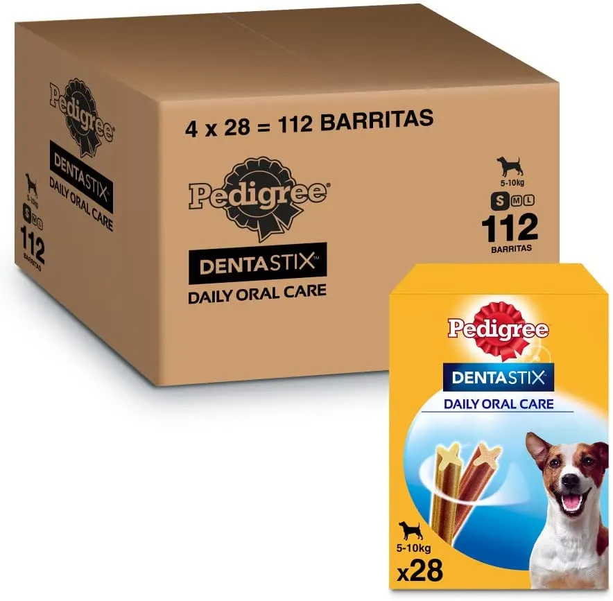 chollo Pedigree Dentastix - Snack Dental para la Higiene Oral de Perros Pequeños (4 paquetes de 28ud)