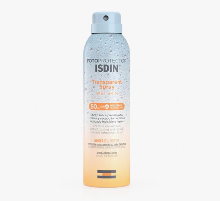 chollo Isdin fotoprotector transparente wet skin spray spf 50 250 ml