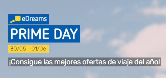 chollo eDreams Prime Days - Hasta 60% dto. en vuelos y paquetes de vuelo+hotel