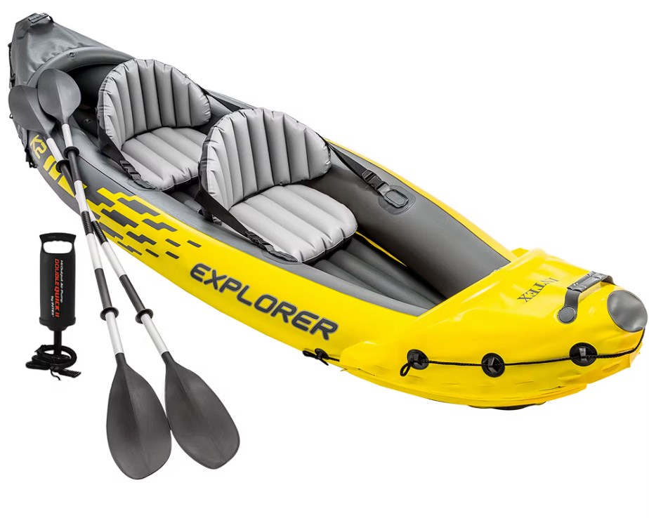 chollo Kayak hinchable INTEX Explorer K2 con 2 remos - 312 x 91 x 51 cm, 
