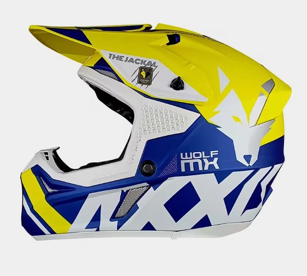 chollo Casco para Moto Off Road Axxxis MX803 wolf Jackal Amarillo