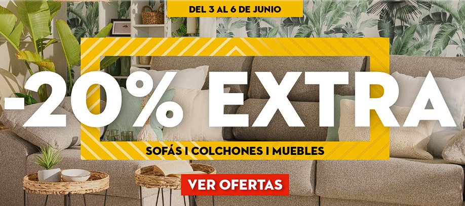 chollo -20% Extra en Sofás, Colchones y Muebles