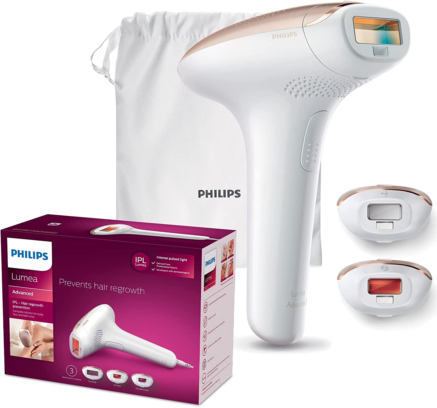 chollo Philips Lumea Advanced IPL - Dispositivo de depilación para cuerpo, cara y línea del bikini (modelo SC1999/00)