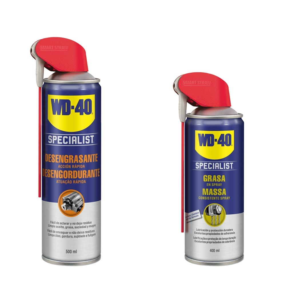 chollo WD-40 Specialist - Desengrasante-Spray 500ml & Specialist + Grasa En Spray - Pulverizador Doble Spray 400 ml