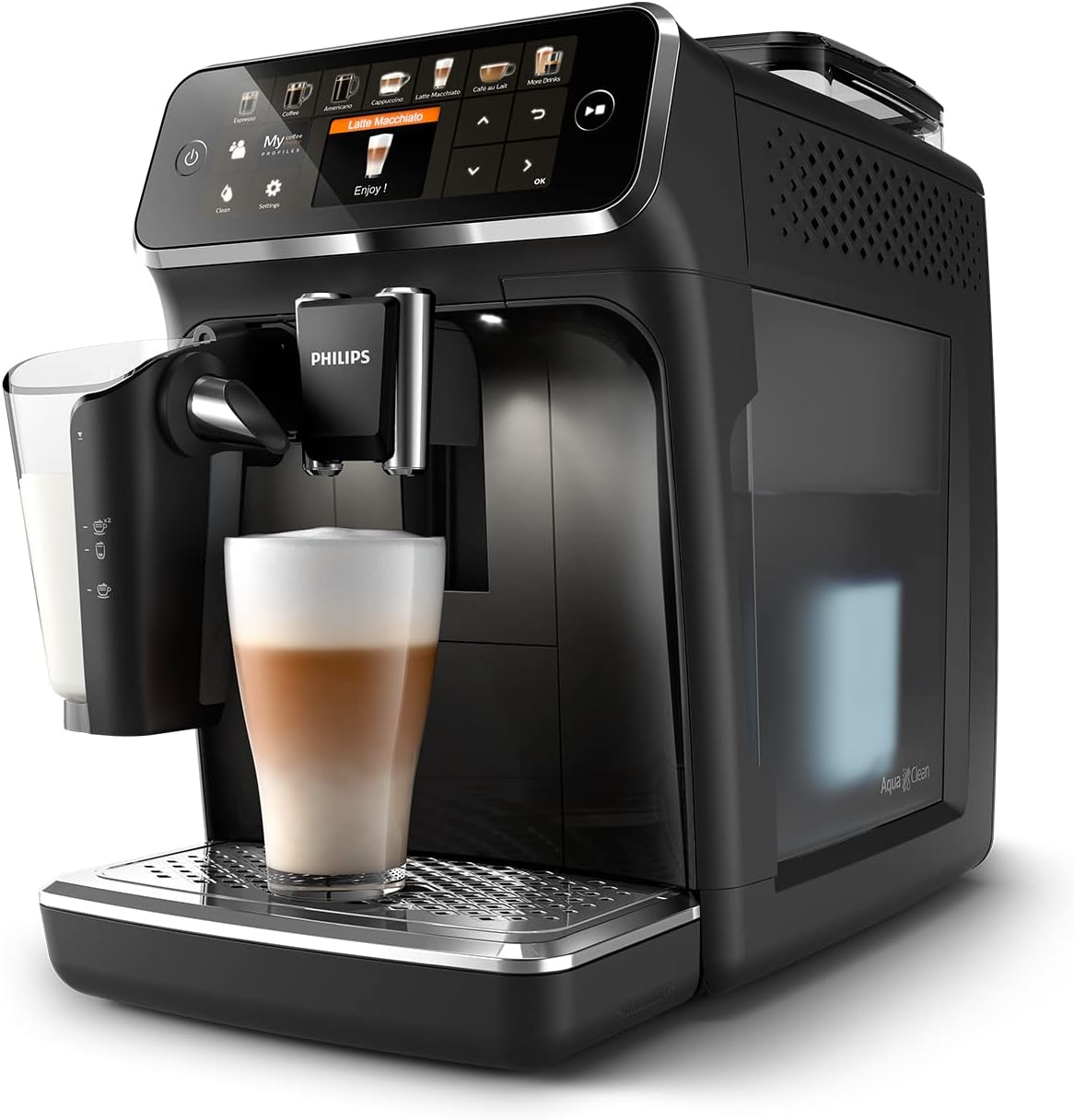 chollo Philips Serie 5400 Cafetera Superautomática - Sistema de Leche LatteGo, 12 Variedades de Café, Pantalla Intuitiva, 4 Perfiles de Usuario, Negro (EP5441/50)