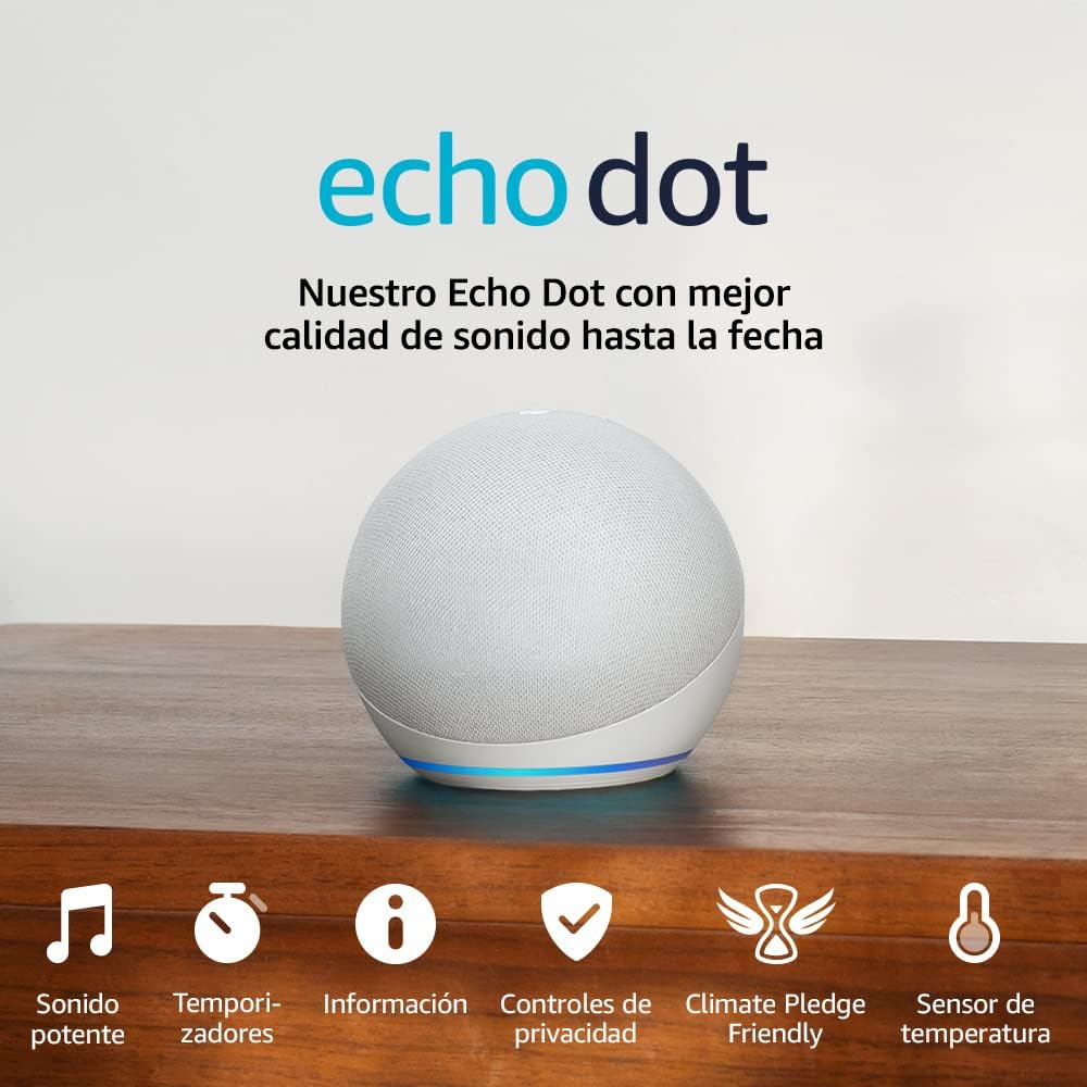 chollo Echo Dot (5.ª generación, modelo de 2022) | Altavoz inteligente wifi y Bluetooth con Alexa, con sonido más potente y de mayor amplitud