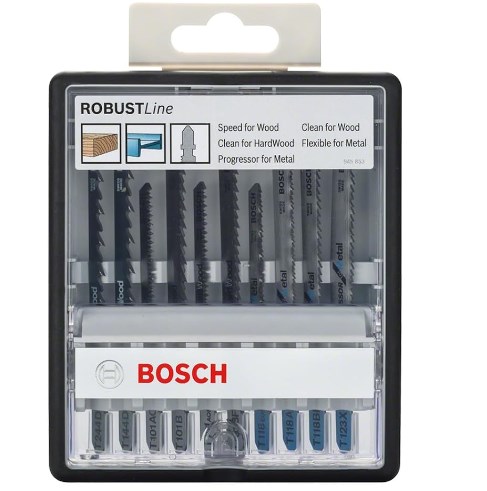 chollo Bosch Professionnal Set Robust Line con 10 hojas de sierra para madera y metal