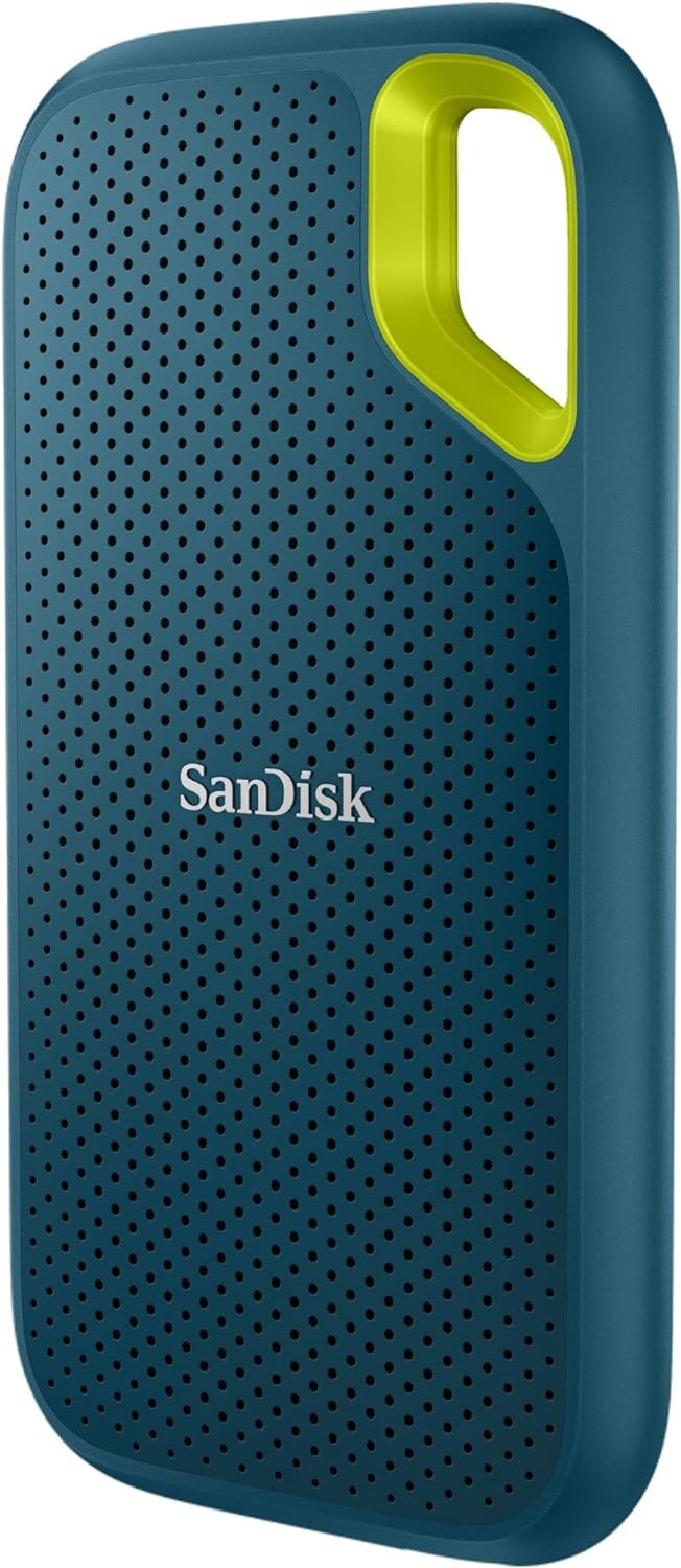 chollo SanDisk 4TB Extreme SSD portátil, USB-C, Memoria de estado sólido NVMe externa, hasta 1050 MB/s, Clasificación IP65 de resistencia al agua y al polvo - Monterey
