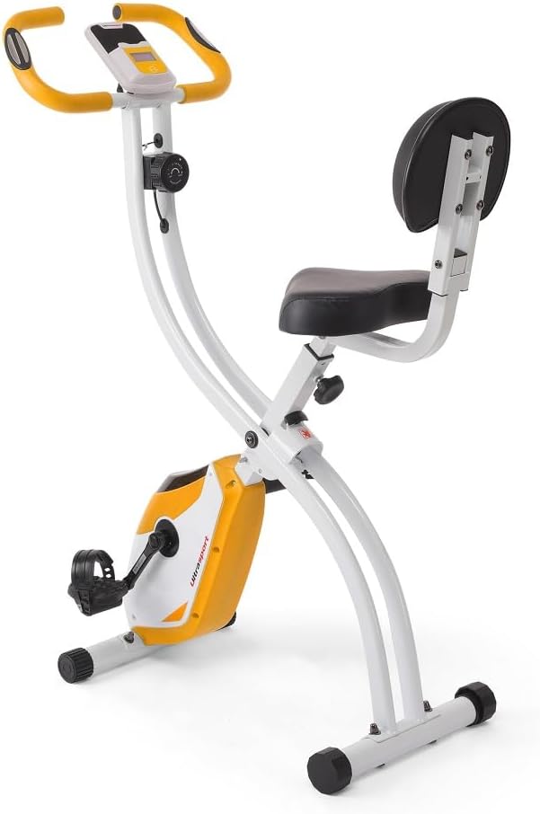 chollo Ultrasport F-Bike 150/200, bicicleta estática, 8 niveles de resistencia, soporte para tableta, sensores de pulso de mano, plegable, ahorra espacio
