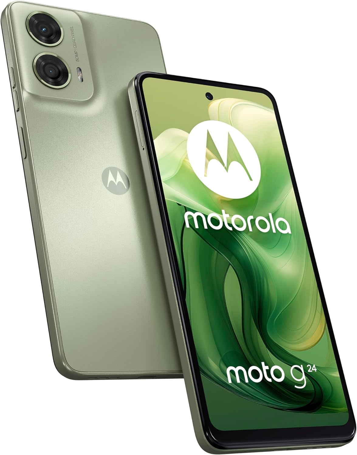 chollo Motorola g24, 8/128, Pantalla HD+ 6,56' y 90 Hz, Sistema de cámara de 50 MP con Macro Vision, Dolby Atmos, Android 13, 5000 mAh con TurboPower 15, Octa-Core, Dual SIM, Incluye Funda, Verde